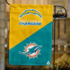 Chargers vs Dolphins House Divided Flag, NFL House Divided Flag