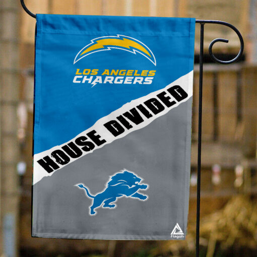 Chargers vs Lions House Divided Flag, NFL House Divided Flag