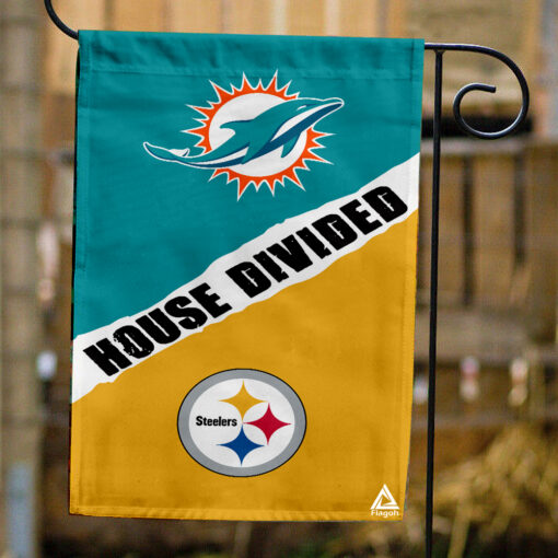 Dolphins vs Steelers House Divided Flag, NFL House Divided Flag