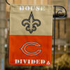 Saints vs Bears House Divided Flag, NFL House Divided