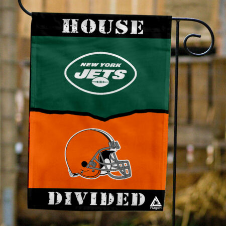 Jets vs Browns House Divided Flag, NFL House Divided Flag