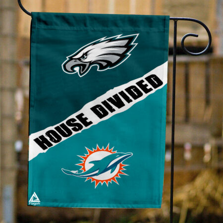 Eagles vs Dolphins House Divided Flag, NFL House Divided Flag