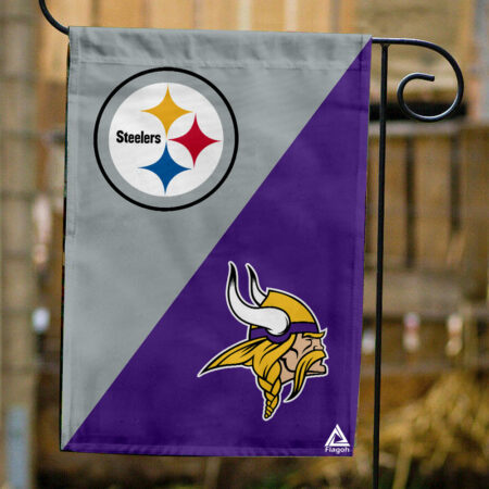 Steelers vs Vikings House Divided Flag, NFL House Divided Flag