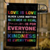 Love Is Love Outdoor Flag, Black Justice Flag, Equal Rights Home Gift, Black Lives Yard Decor