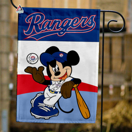 Texas Rangers x Mickey Baseball Flag, MLB Premium Flag