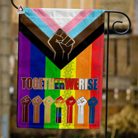 Together We Rise LGBT Pride Garden Flag, Intersex Inclusive Progress Pride House Flag, LGBT Pride Home Decor