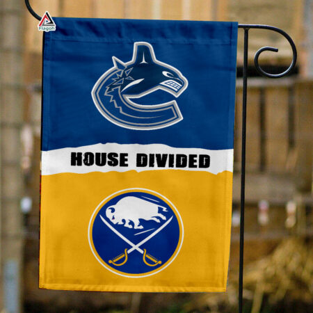 Canucks vs Sabres House Divided Flag, NHL House Divided Flag