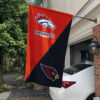 Denver Broncos vs Arizona Cardinals House Divided Flag, NFL House Divided Flag