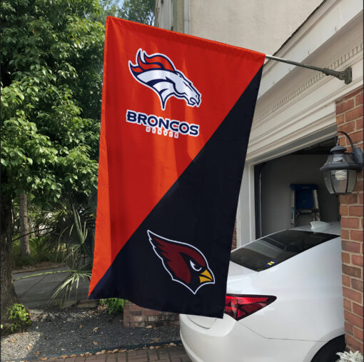 Broncos vs Cardinals House Divided Flag, NFL House Divided Flag