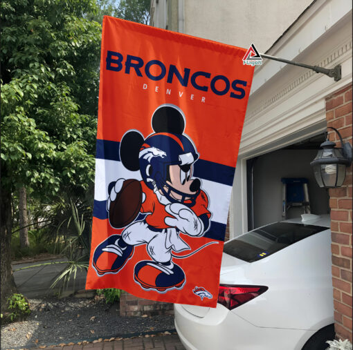 Denver Broncos x Mickey Football Flag, NFL Premium Flag
