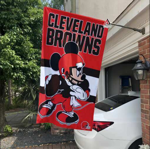 Cleveland Browns x Mickey Football Flag, NFL Premium Flag