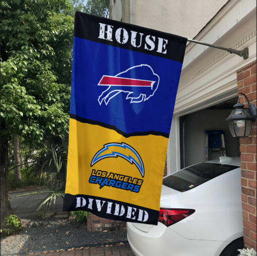 Bills vs Chargers House Divided Flag, NFL House Divided Flag