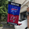 Bills vs Buccaneers House Divided Flag, NFL House Divided Flag