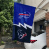 Bills vs Texans House Divided Flag, NFL House Dvided Flag