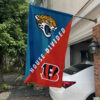 Jaguars vs Bengals House Divided Flag, NFL House Divided Flag