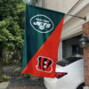 Jets vs Bengals House Divided Flag, NFL House Divided Flag