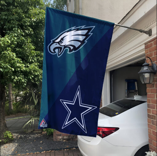 Eagles vs Cowboys House Divided Flag, NFL House Divided Flag