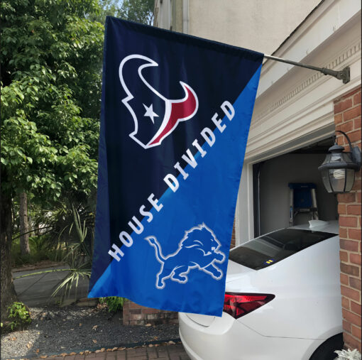 Texans vs Lions House Divided Flag, NFL House Divided Flag