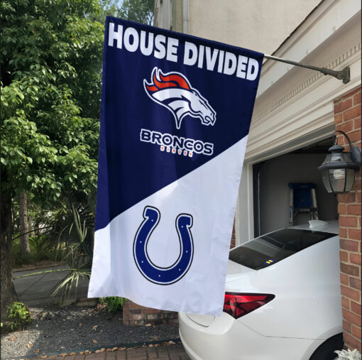 Broncos vs Colts House Divided Flag, NFL House Divided Flag