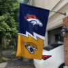 Broncos vs Jaguars House Divided Flag, NFL House Divided Flag