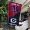 Giants vs Packers House Divided Flag, NFL House Divided Flag