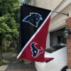 Panthers vs Texans House Divided Flag, NFL House Divided Flag
