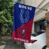 Colts vs Buccaneers House Divided Flag, NFL House Divided Flag