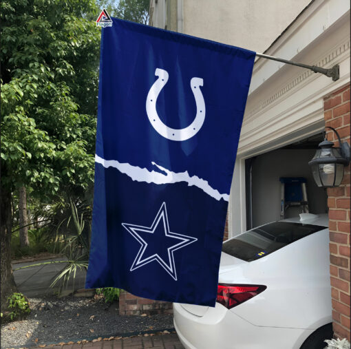 Colts vs Cowboys House Divided Flag, NFL House Divided Flag