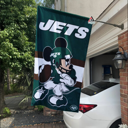 New York Jets x Mickey Football Flag, NFL Premium Flag