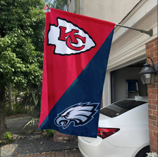 Chiefs vs Eagles House Divided Flag, NFL House Divided Flag