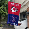 Chiefs vs Giants House Divided Flag, NFL House Divided Flag
