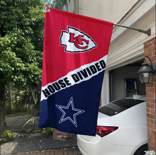 Chiefs vs Cowboys House Divided Flag, NFL House Divided Flag