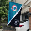 Dolphins vs Raiders House Divided Flag, NFL House Divided Flag