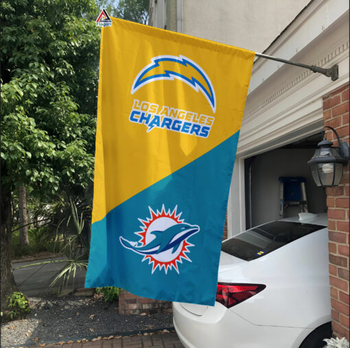 Chargers vs Dolphins House Divided Flag, NFL House Divided Flag
