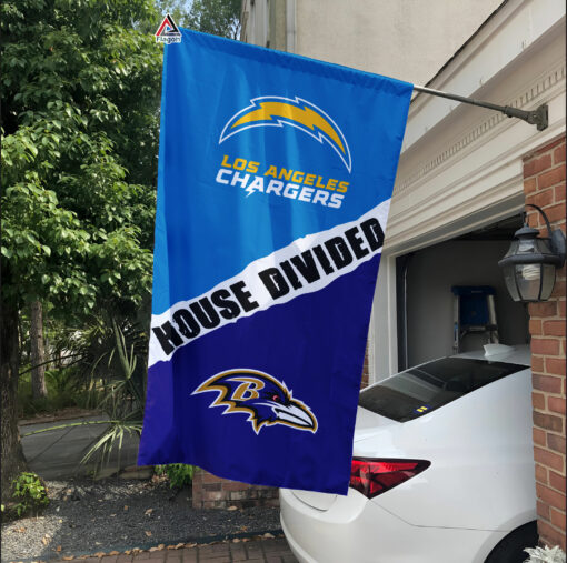 Chargers vs Ravens House Divided Flag, NFL House Divided Flag