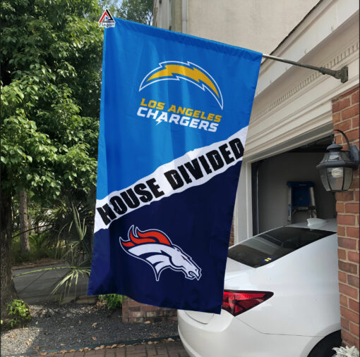 Chargers vs Broncos House Divided Flag, NFL House Divided Flag