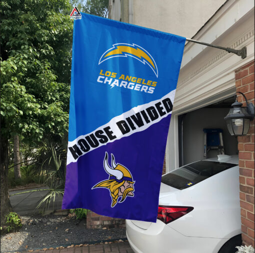 Chargers vs Vikings House Divided Flag, NFL House Divided Flag