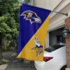 Ravens vs Vikings House Divided Flag, NFL House Divided Flag