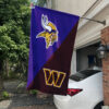 Vikings vs Commanders House Divided Flag, NFL House Divided Flag