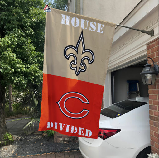 Saints vs Bears House Divided Flag, NFL House Divided Flag