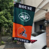 Jets vs Browns House Divided Flag, NFL House Divided Flag