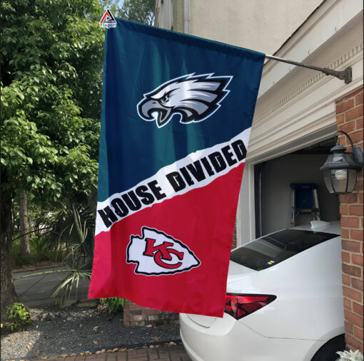 Eagles vs Chiefs House Divided Flag, NFL House Divided Flag