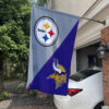 Steelers vs Vikings House Divided Flag, NFL House Divided Flag