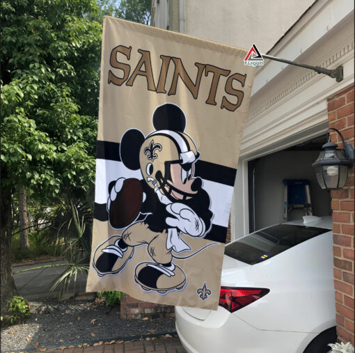 New Orleans Saints x Mickey Football Flag, NFL Premium Flag