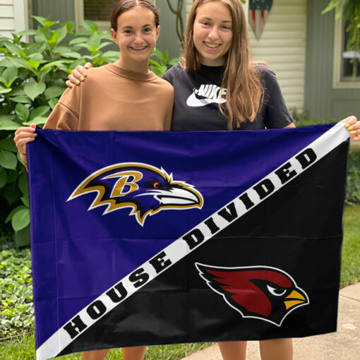 Ravens vs Cardinals House Divided Flag, NFL House Divided Flag