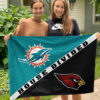 Dolphins vs Cardinals House Divided Flag, NFL House Divided Flag