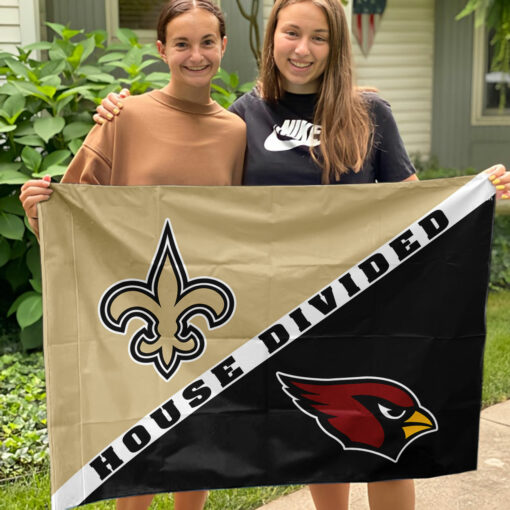 Saints vs Cardinals House Divided Flag, NFL House Divided Flag