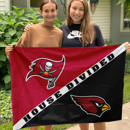 Cardinals vs Buccaneers House Divided Flag, NFL House Divided Flag