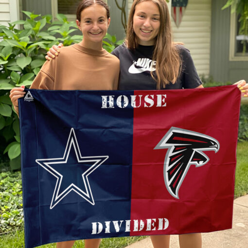 Cowboys vs Falcons House Divided Flag, NFL House Divided Flag