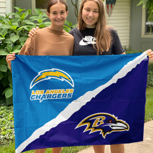 Chargers vs Ravens House Divided Flag, NFL House Divided Flag